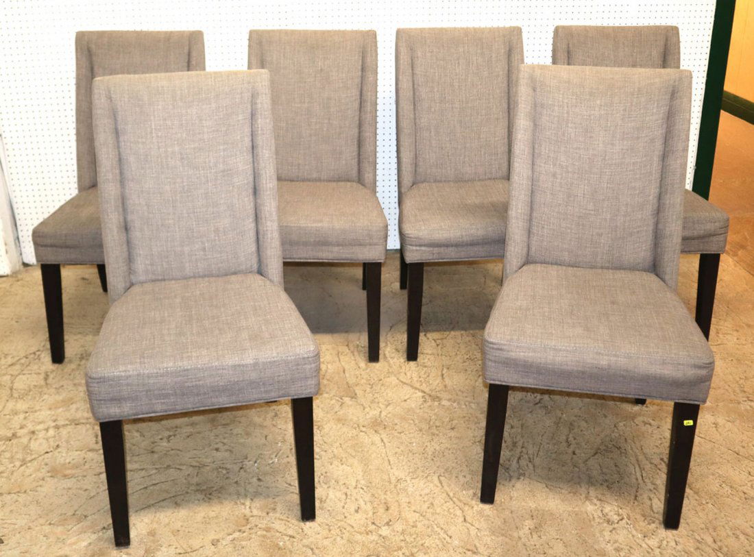 6 Tweed Style Upholstered Dining Room Chairs (1 of 3)