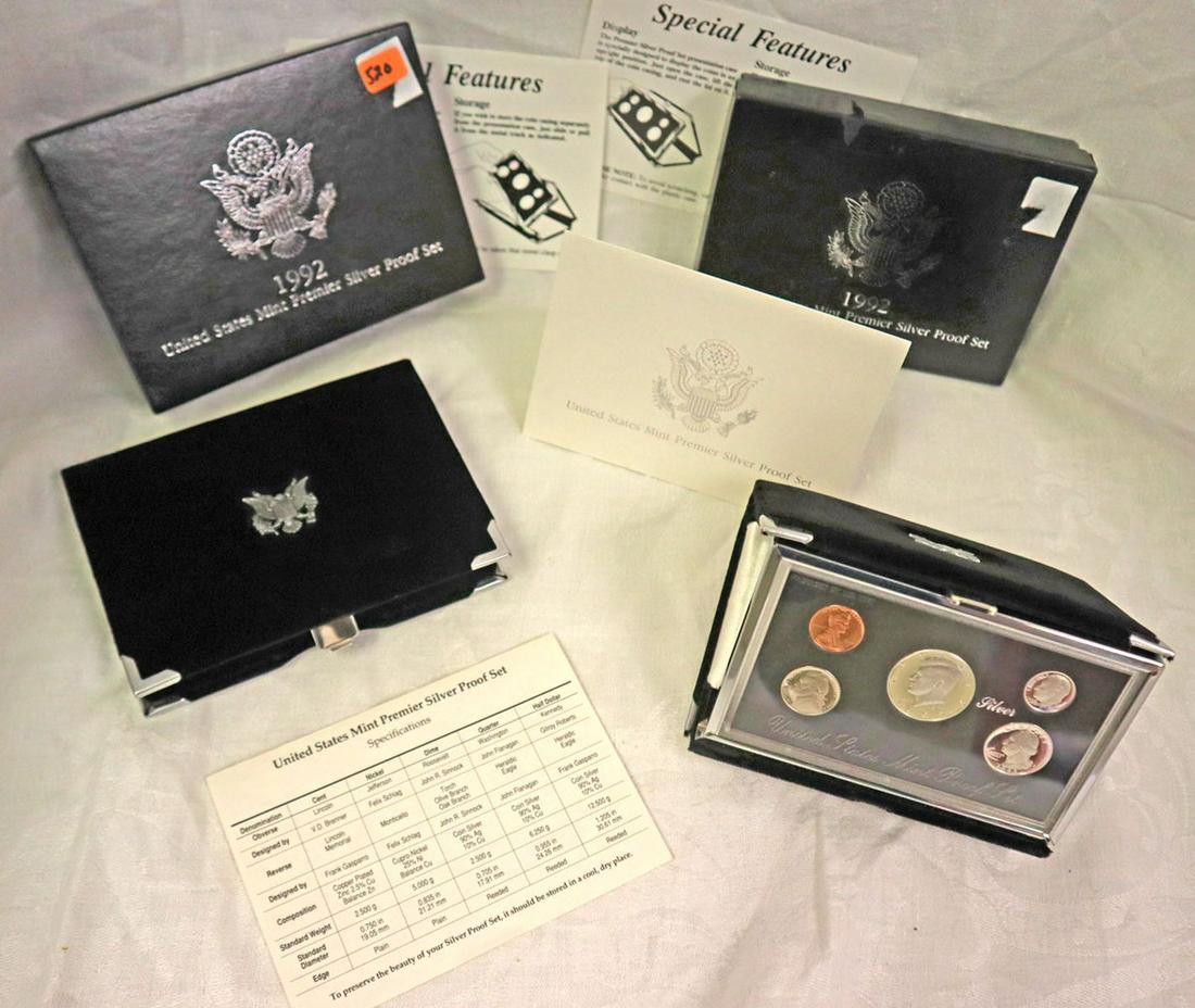 (2) 1992 US mint silver proof presentational sets (1 of 8)