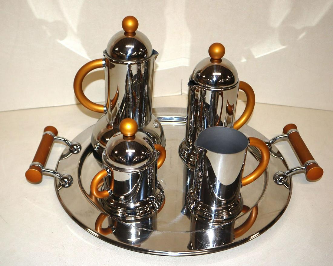 Modern design chrome 5 piece tea set "Inox" 18/C (1 of 2)
