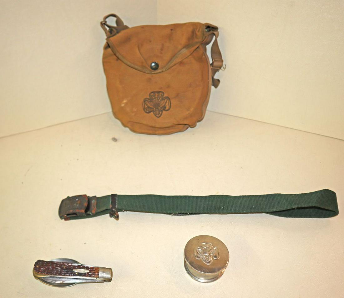 Vintage girl scout, pocket knife, canteen, drinking cup (1 of 6)
