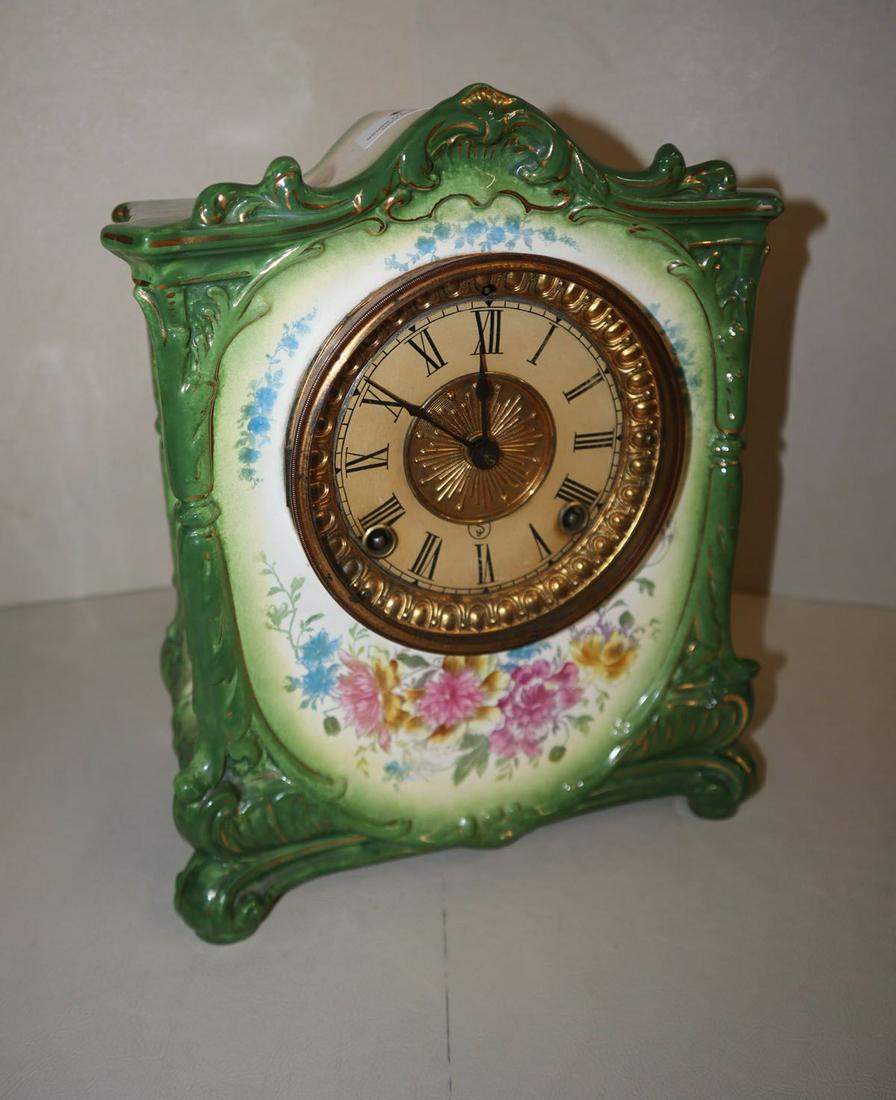 Antique porc Royal Bonn German LaBarque clock (1 of 4)
