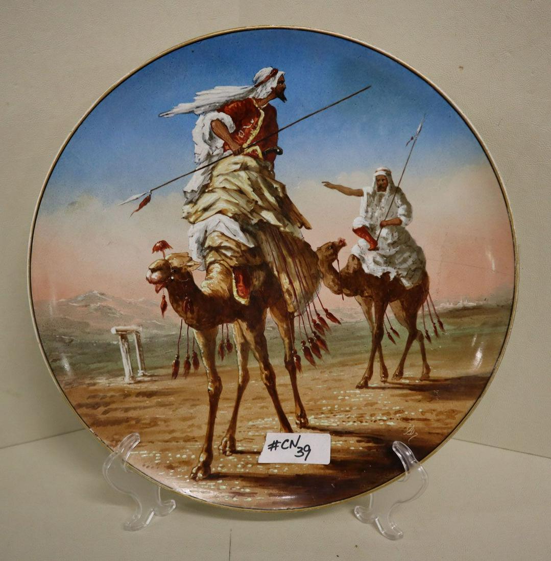 hand painted artist signed Arabian charger: hand painted artist signed Arabian charger