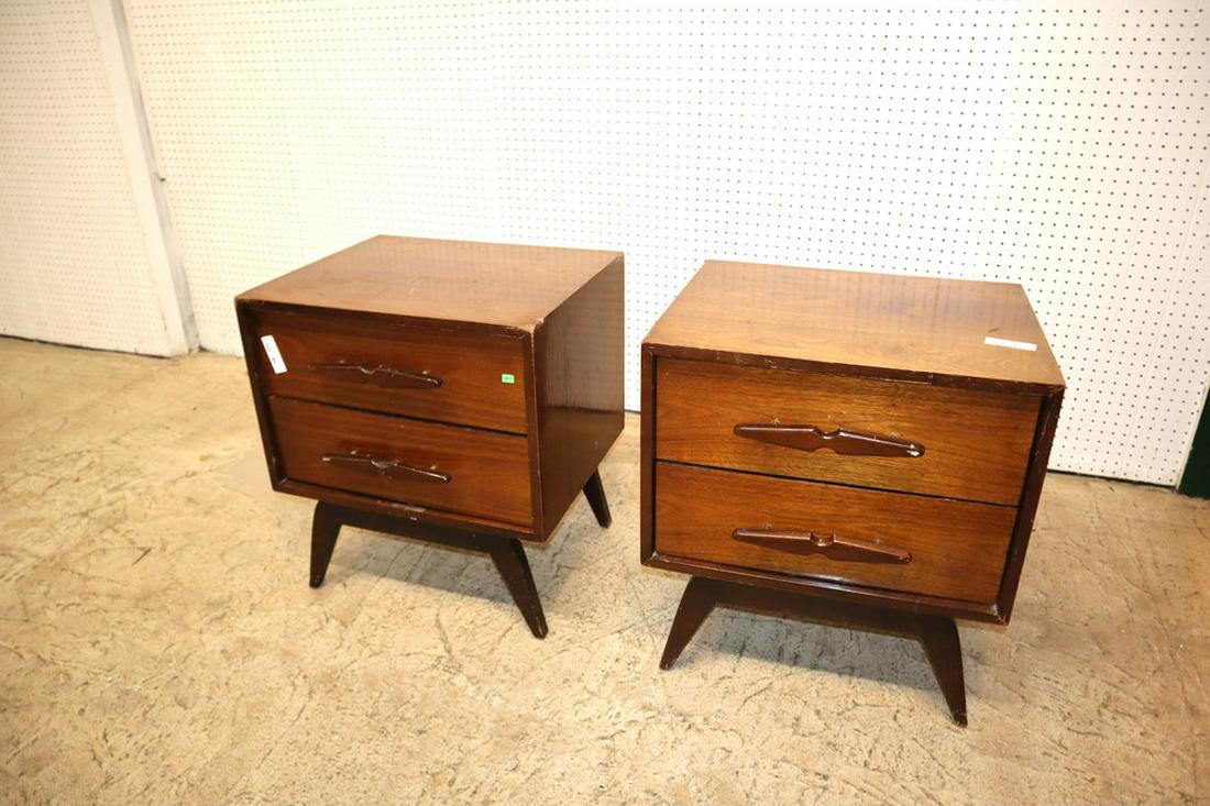 Pair mid century modern Danish walnut nightstands (1 of 3)