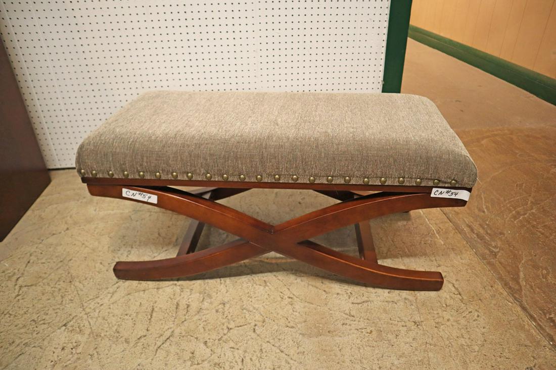 Solid Mahogany X Frame Tacked Bench (1 of 3)