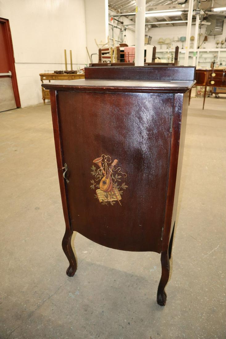 Antique mahogany inlaid music box stand (1 of 4)