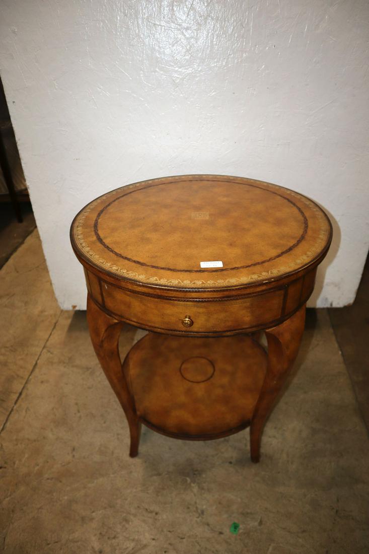Beautiful Maitland Smith round leather lamp table (1 of 6)