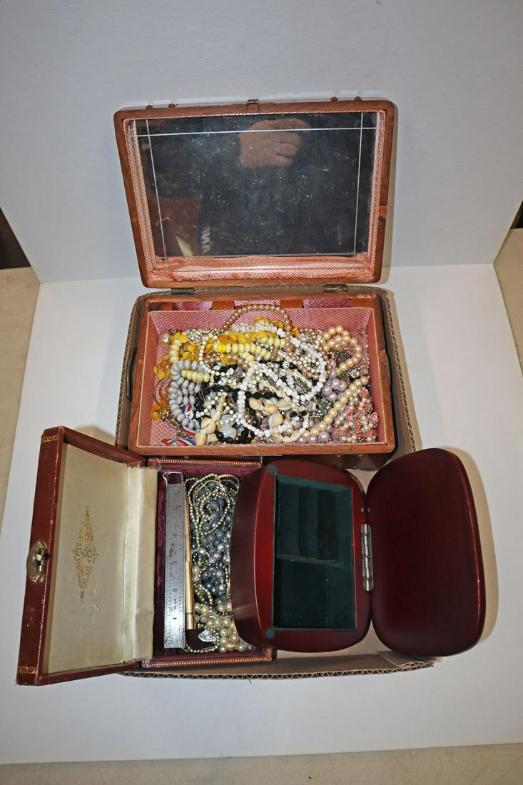 3 jewelry boxes with misc. jewelry approx. 5 lbs. (1 of 3)