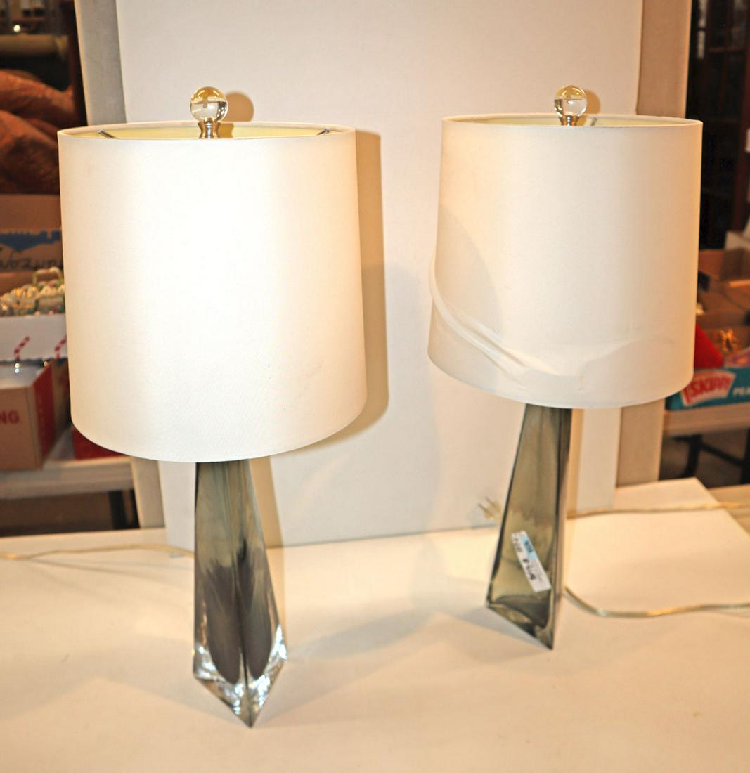 Pair of modern design lamps approx. 10" diameter x 25" (1 of 4)