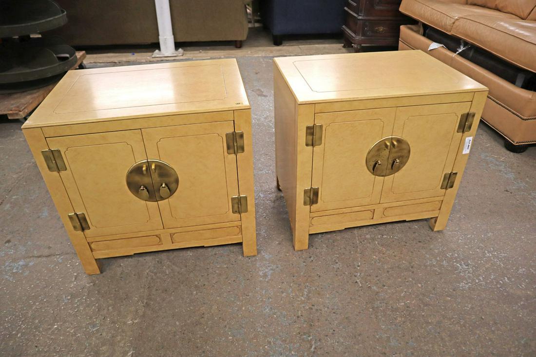 Pair WHITE furn asian decorated cabinets (1 of 6)