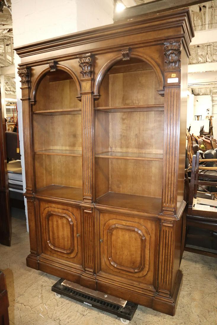 Nice carved arch front bookcase (1 of 4)