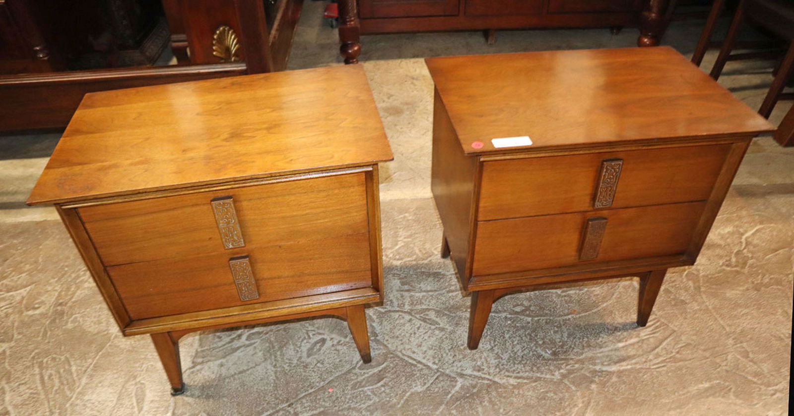 Pair MCM Danish walnut nightstands, orig finish (1 of 5)
