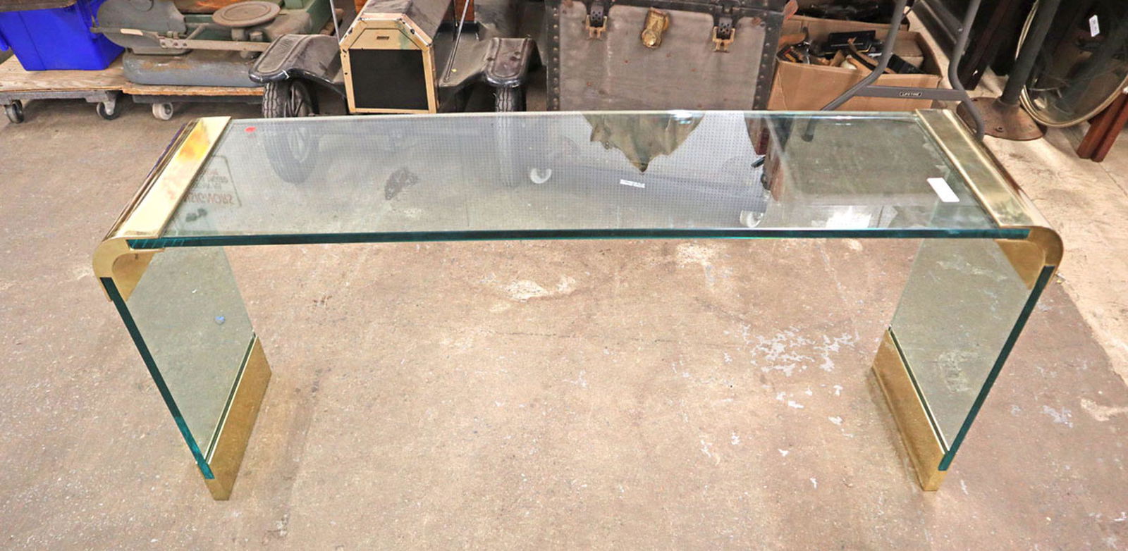 Ultra modern sofa table manner of Milo Baughman (1 of 4)