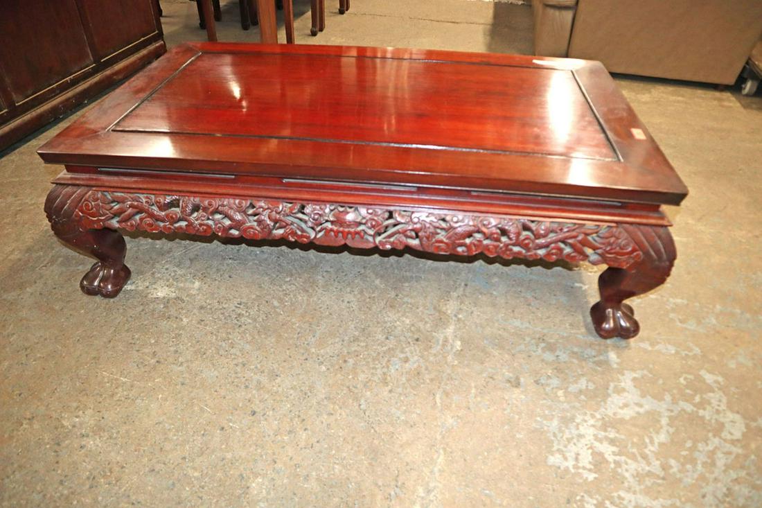 Asian inspired mahogany coffee table (1 of 3)
