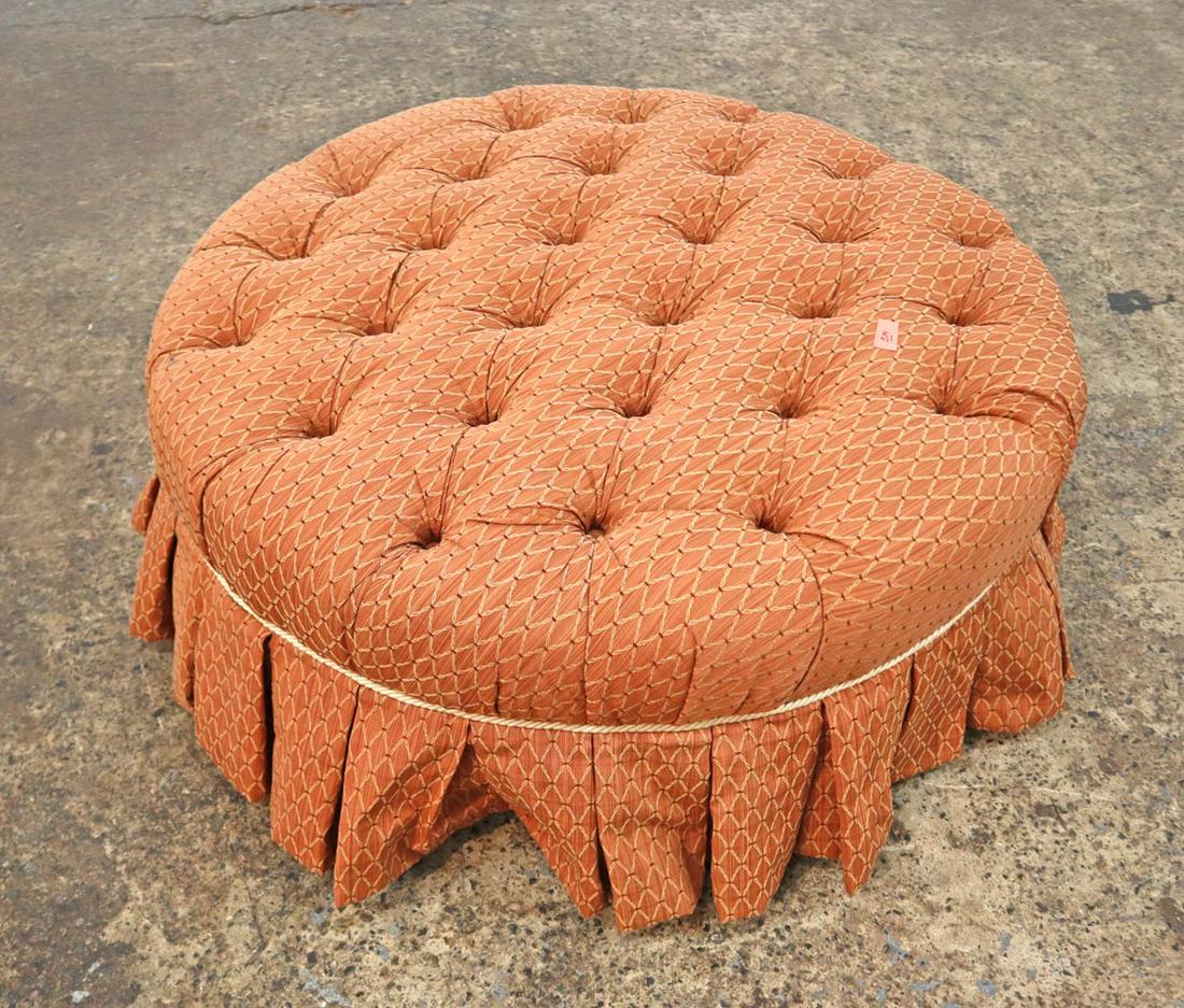 Ethan Allen button tuft and skirted ottoman (1 of 3)