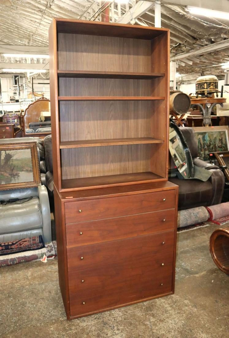 MCM Danish Walnut 5 drawer chest w/bookcase top (1 of 3)