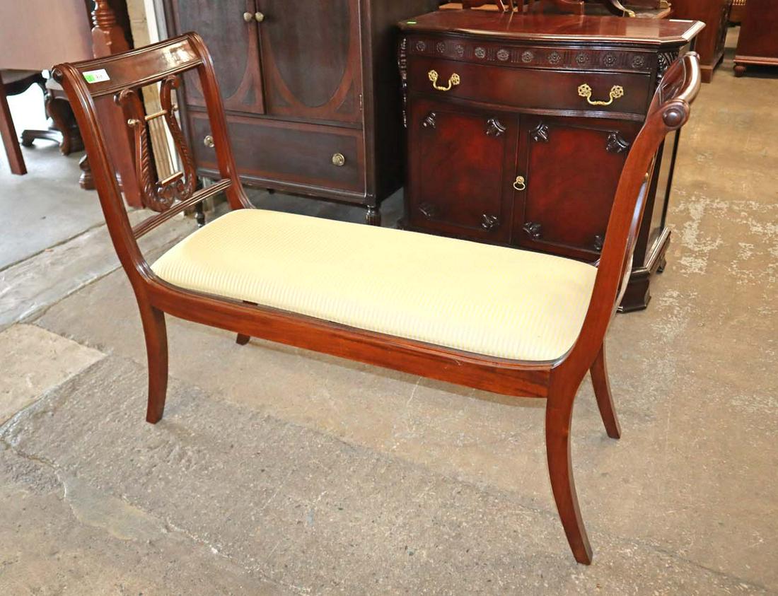 Beautiful sol mah burl accents lyre harp bench (1 of 2)