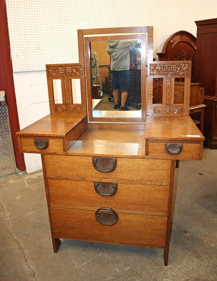 Rare antique step down vanity with mirror (1 of 4)