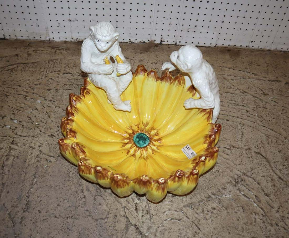 Italian porcelain monkey in banana bowl (1 of 3)