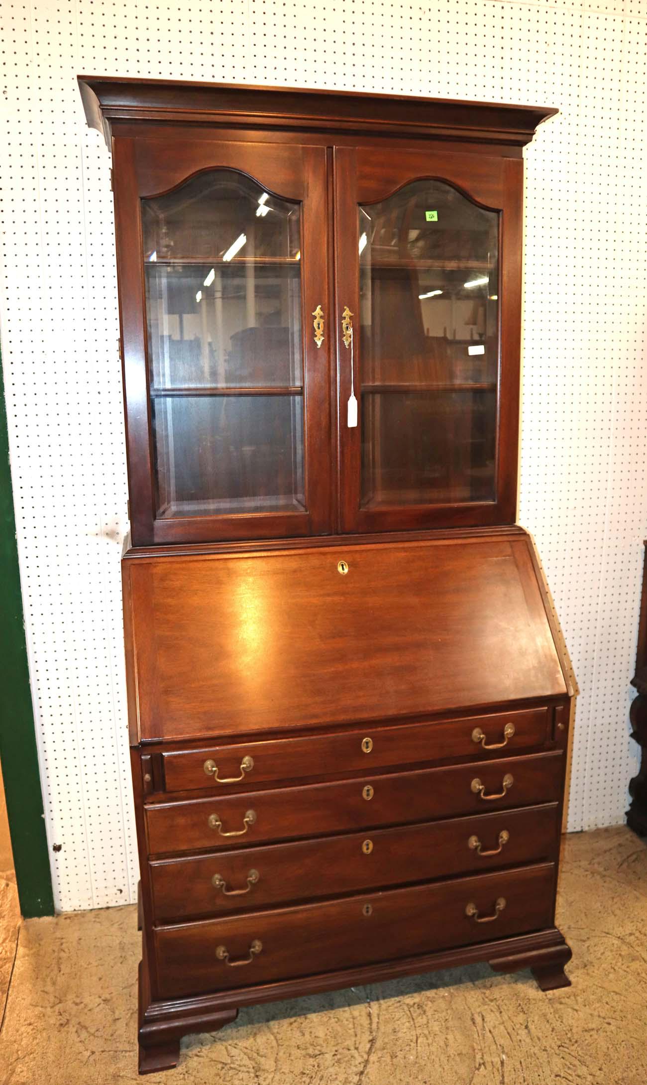 Henkel Harris 2pc sol mah S/F secretary bookcase (1 of 6)