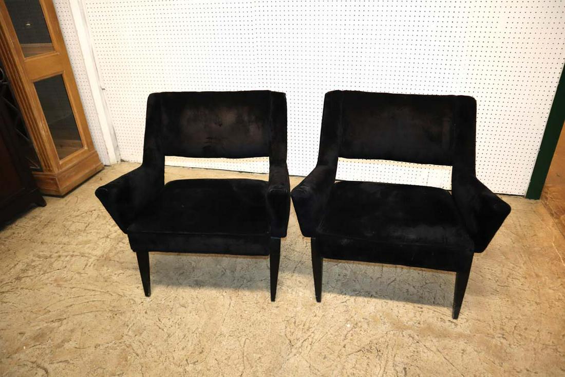 PR MCM black velour arm chairs (1 of 3)