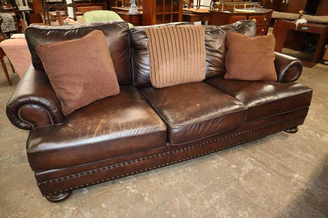 Bernahrdt tacked leather sofa (1 of 5)