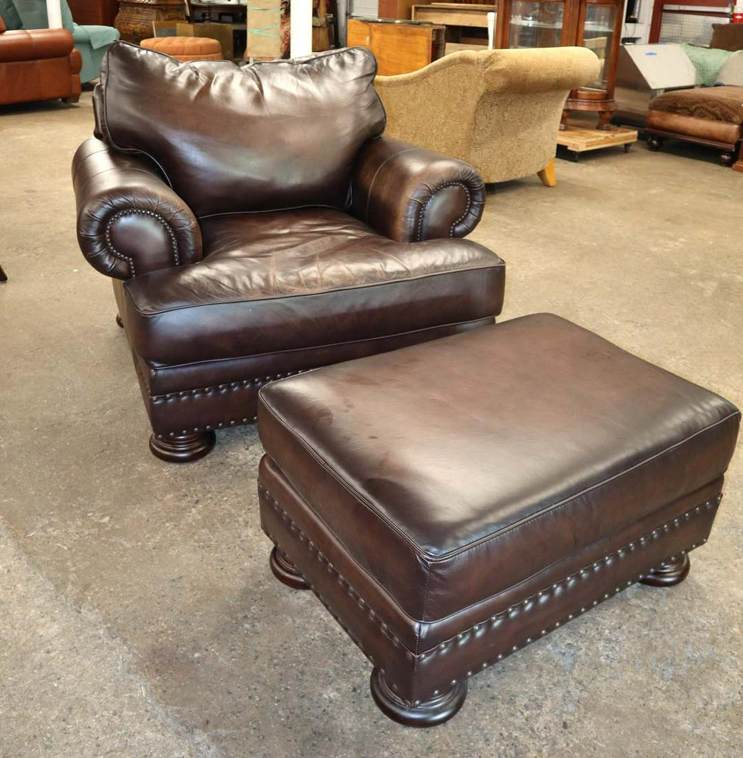 Bernhardt leather club sale chair
