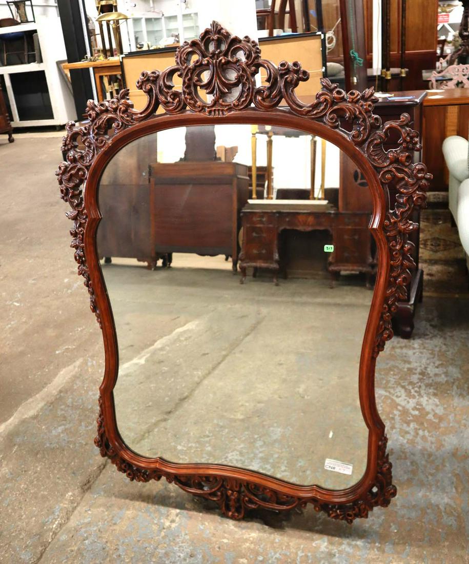 Fantastic vintage mah pierced carved mirror (1 of 2)