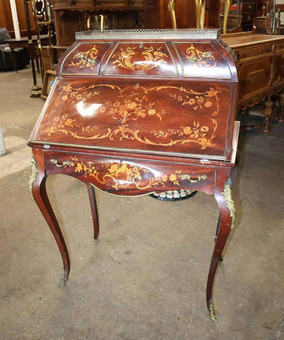 Antique French inlay slant front desk (1 of 5)