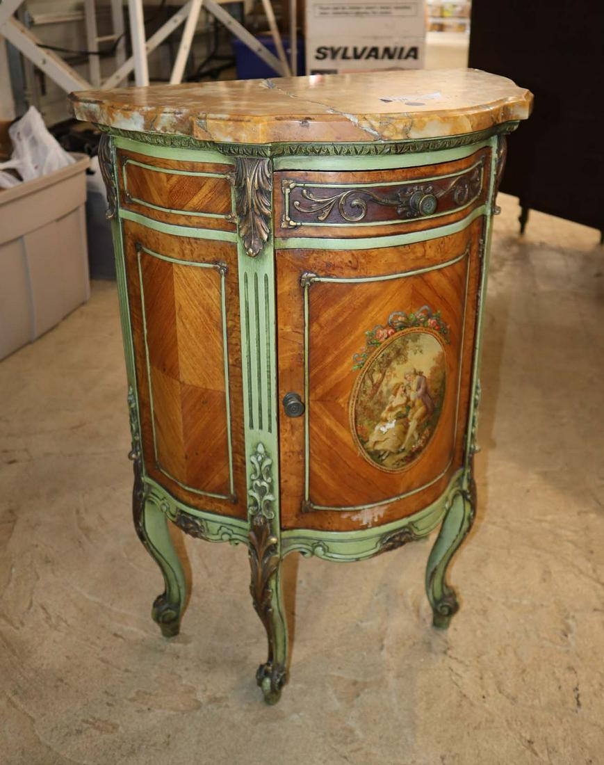 Beautiful marble top satin wood nightstand (1 of 5)