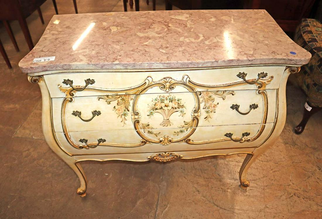 Vintage Italian marble top paint decorated chest (1 of 4)