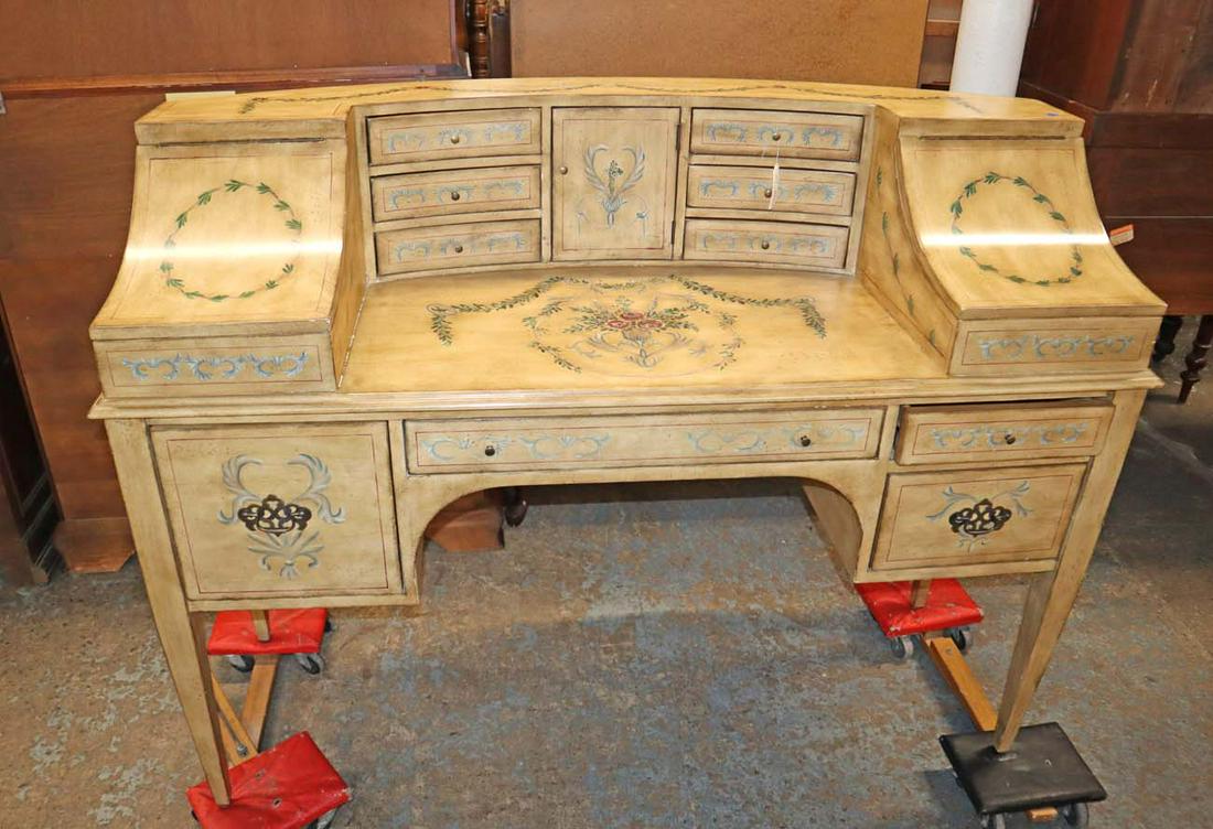 Nice paint decorated Carlton style desk (1 of 4)