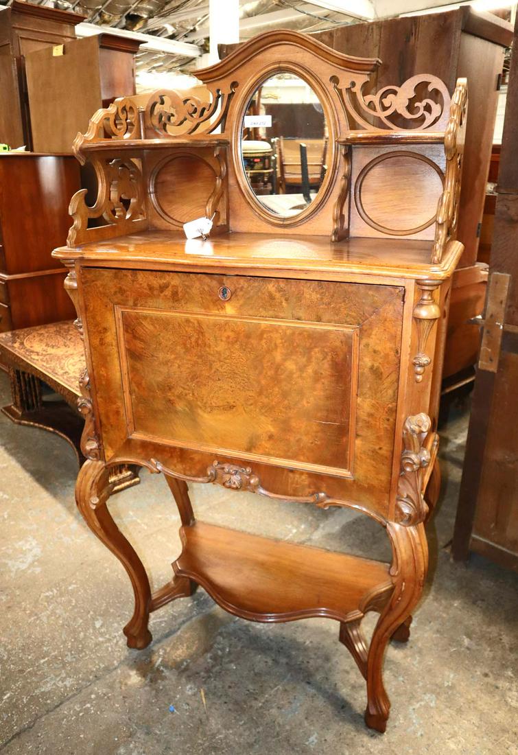 Antique solid mahoagny burl walnut abbatton (1 of 3)