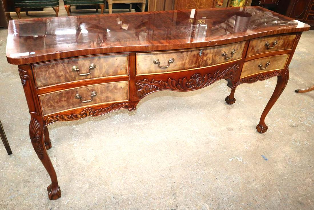 Beautiful burl mahogany/walnut banded buffet (1 of 5)