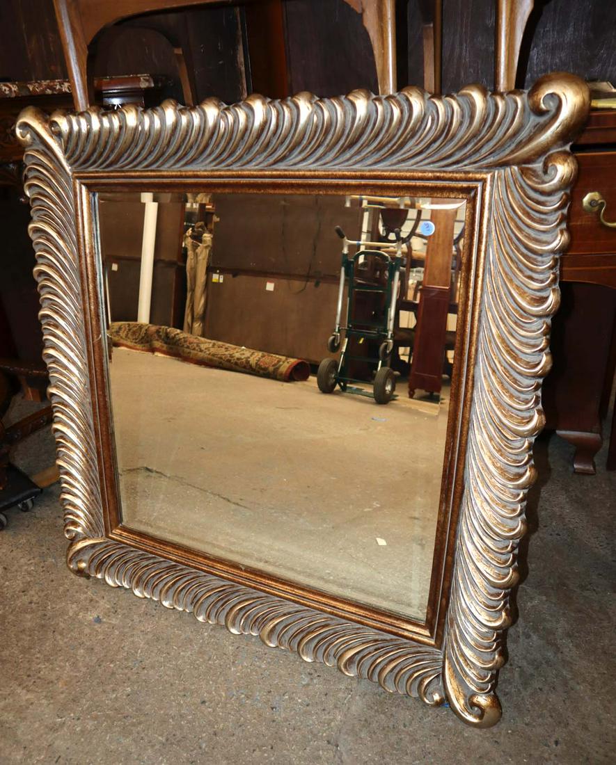 Maitland Smith beveled glass mirror: Maitland Smith beveled glass decorator mirror approx. 40" w x 40" d