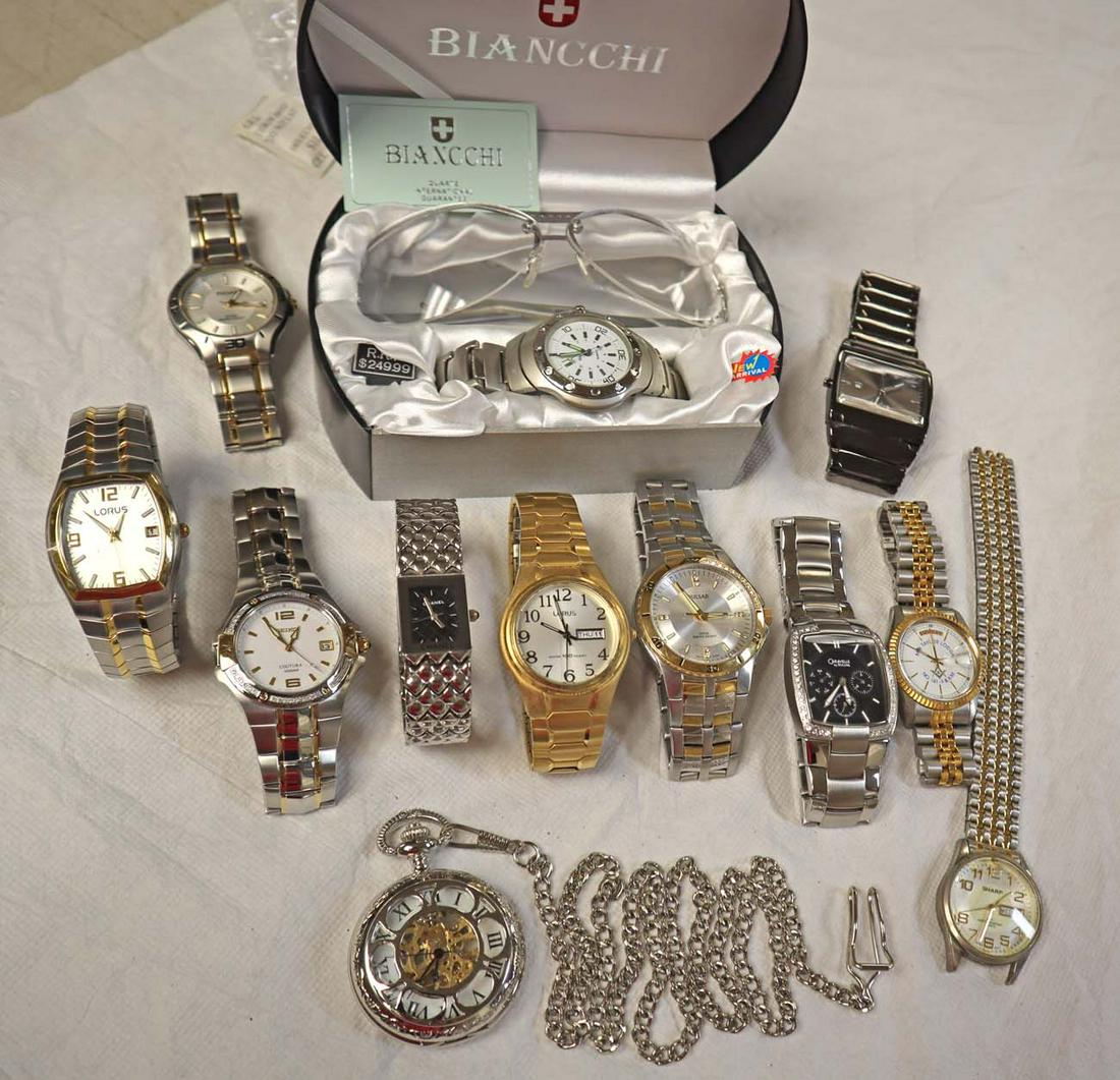 Mix lot of 11 men's/unisex watches 1 pocket watch (1 of 14)