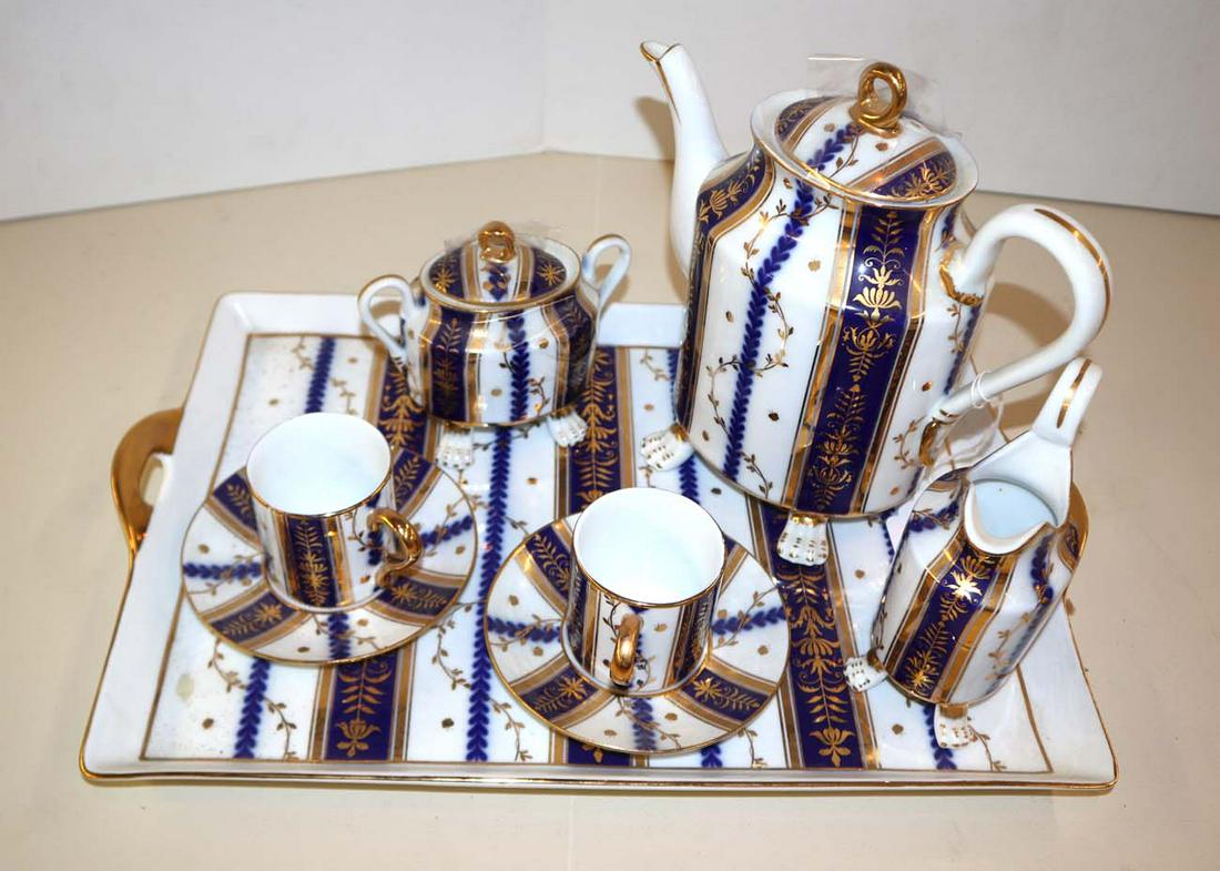 6pc Royal Blue Limoges tea set (1 of 3)