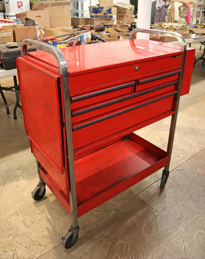 Snap On work cart tool box: Snap On work cart tool box has keys approx. 40" w x 22" d x 43" h