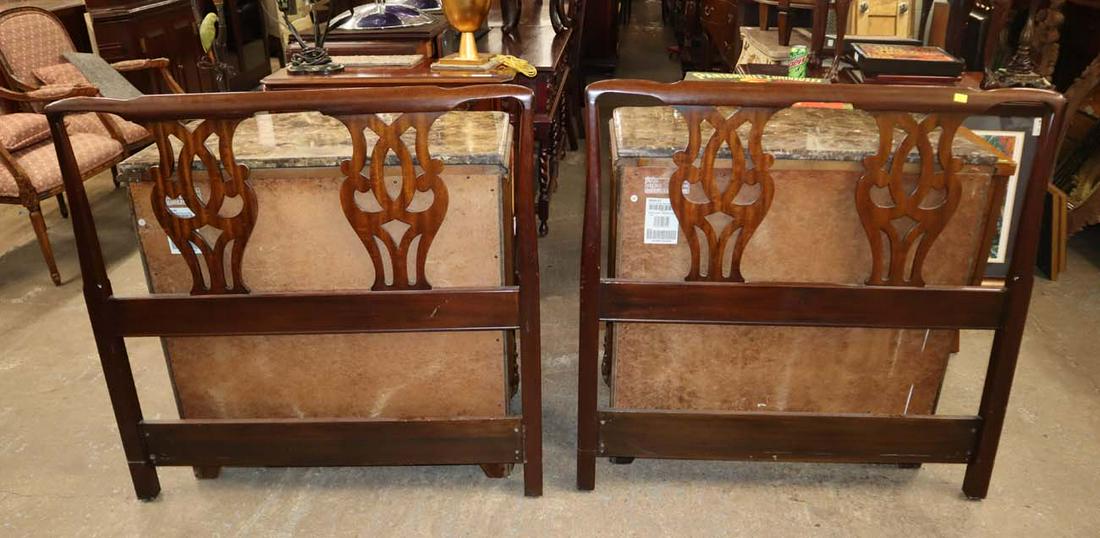 PR Henkel Harris solid mahogany twin headboards: Pair of Henkel Harris solid mahogany twin headboards approx. 41" w x 40" h