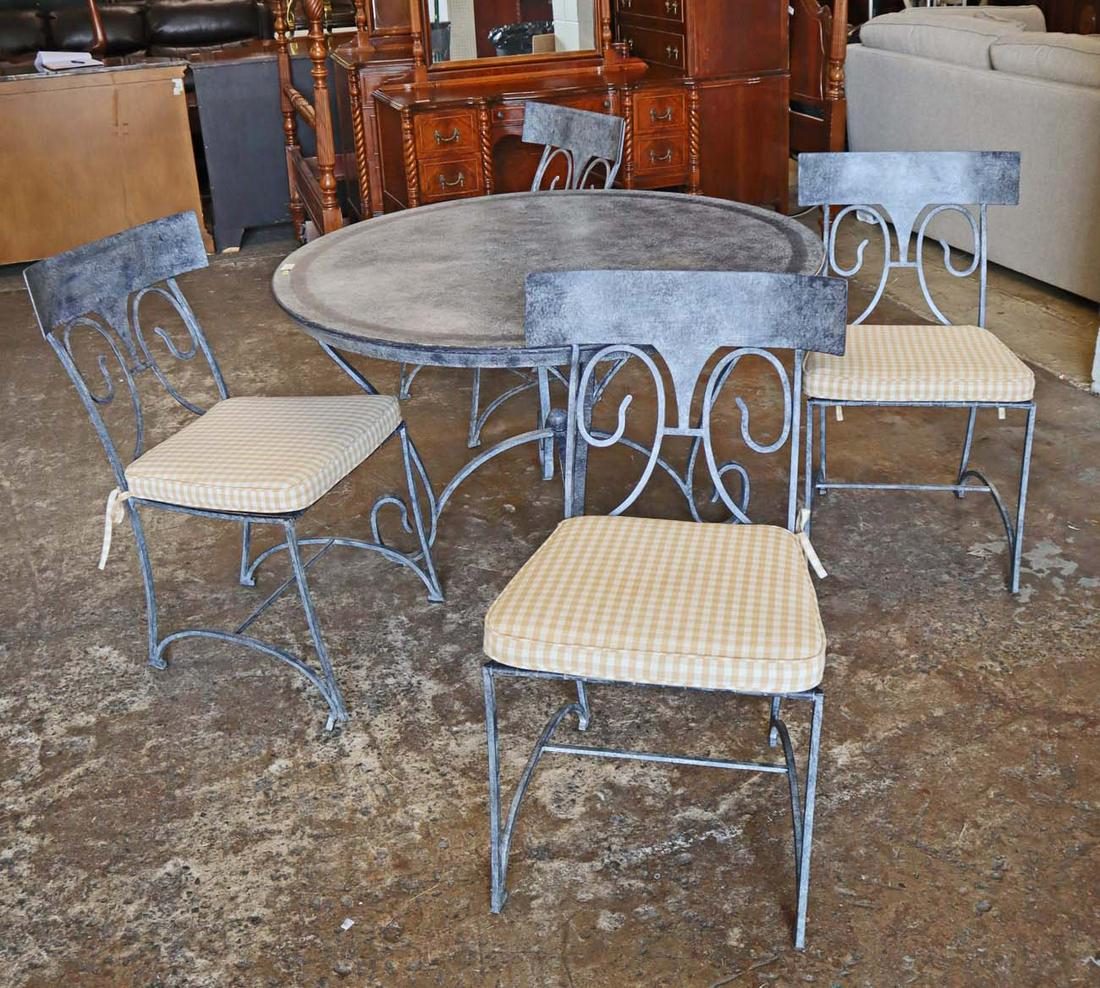 Quality 5pc round iron kitchen/patio set (1 of 6)