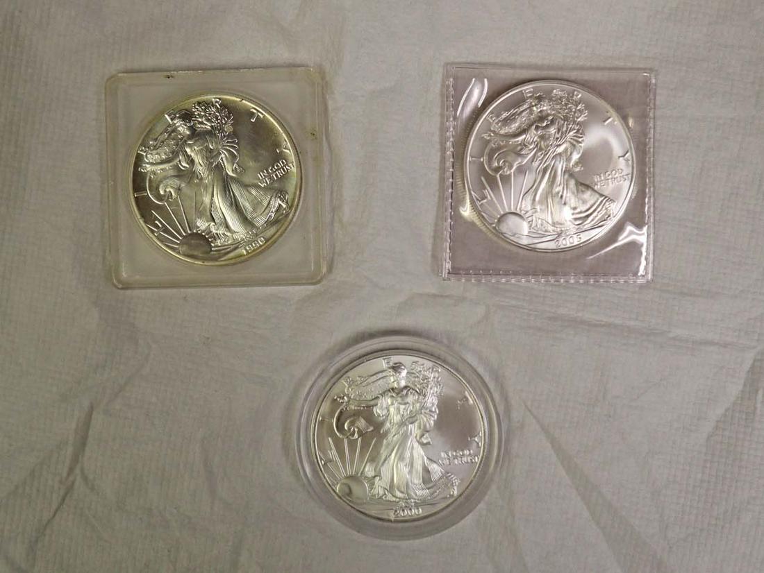 Group of 3 Silver US American Eagles (1 of 3)