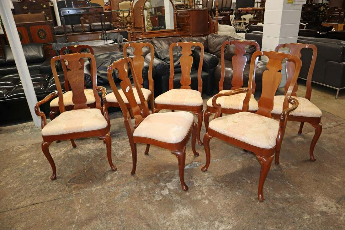 Set of 8 Kindel sol cherry queen anne chairs (1 of 5)
