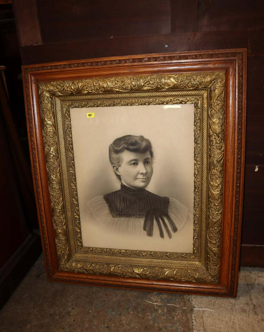 Antique portrait print in frame (1 of 2)