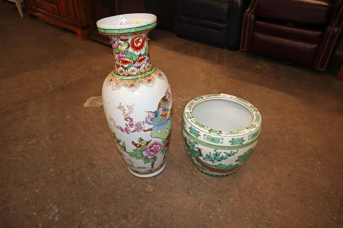 2pc Asian decorator vase and planter (1 of 4)