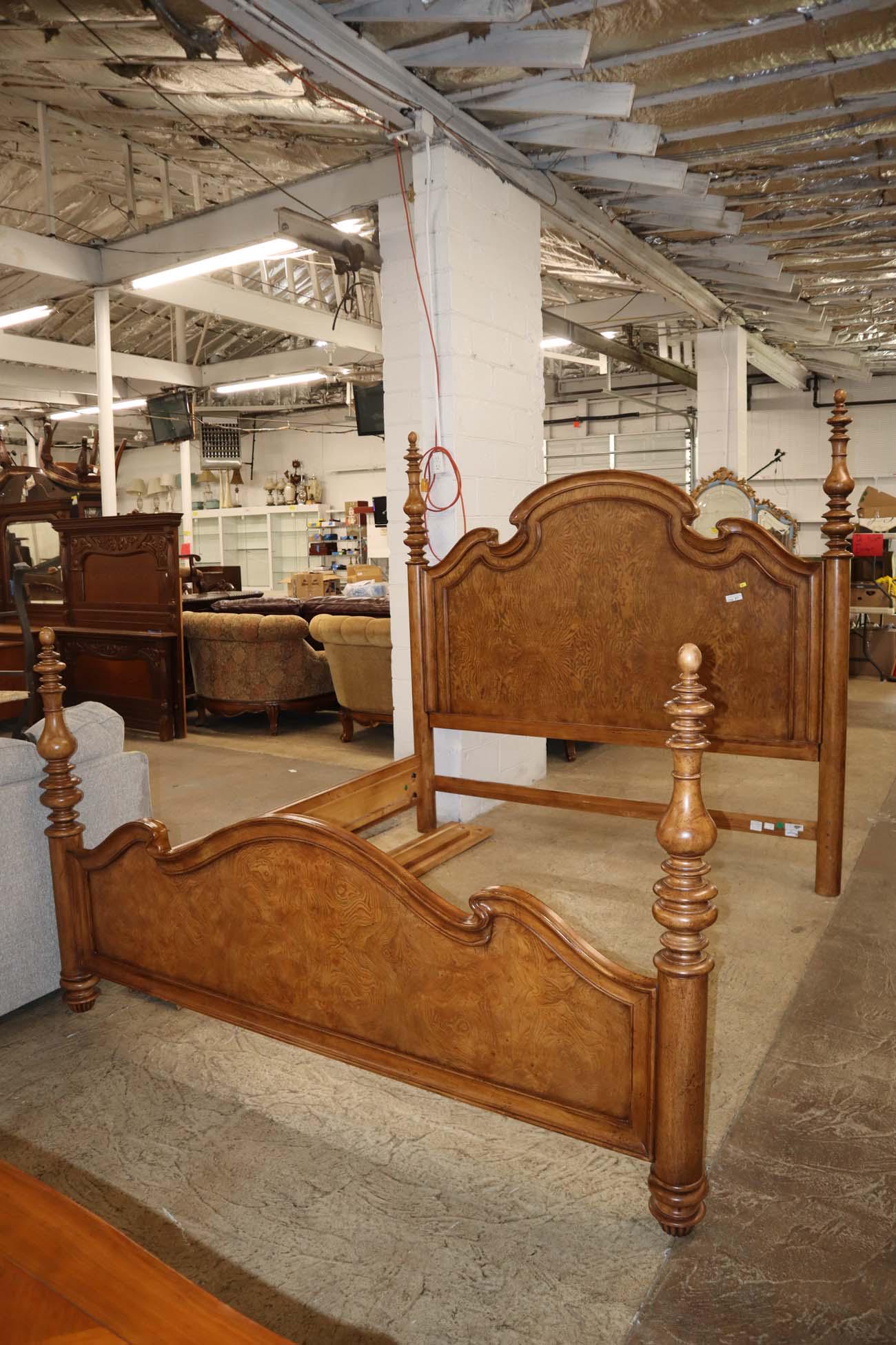 Thomasville burl walnut king size poster bed (1 of 4)