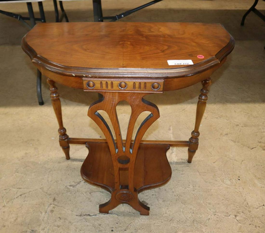Depression walnut Demilune console table (1 of 4)