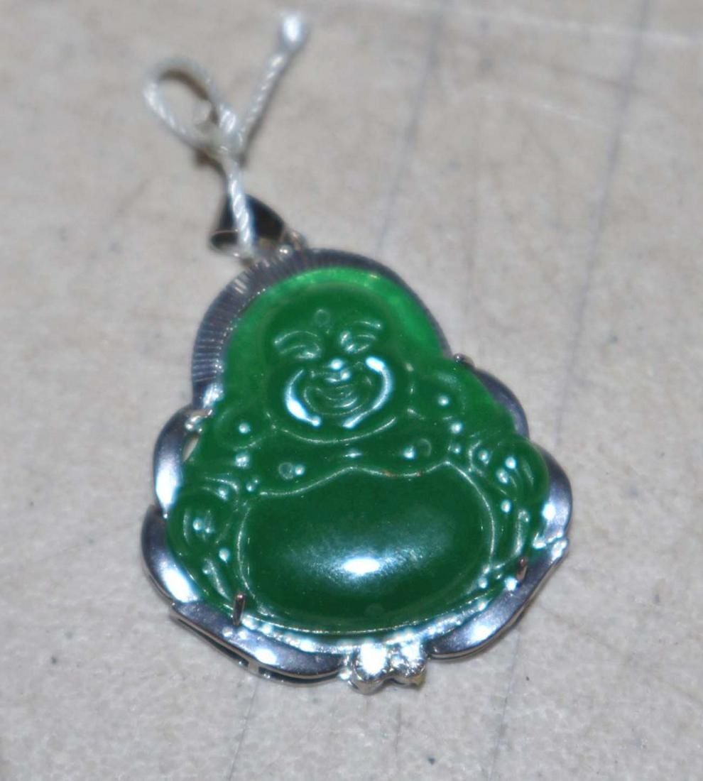 Jade style Buddha necklace pendant (1 of 3)