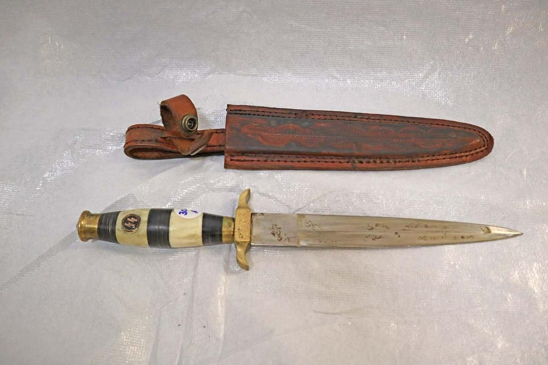 German style dagger marked SPQR w/ nice handle (1 of 5)