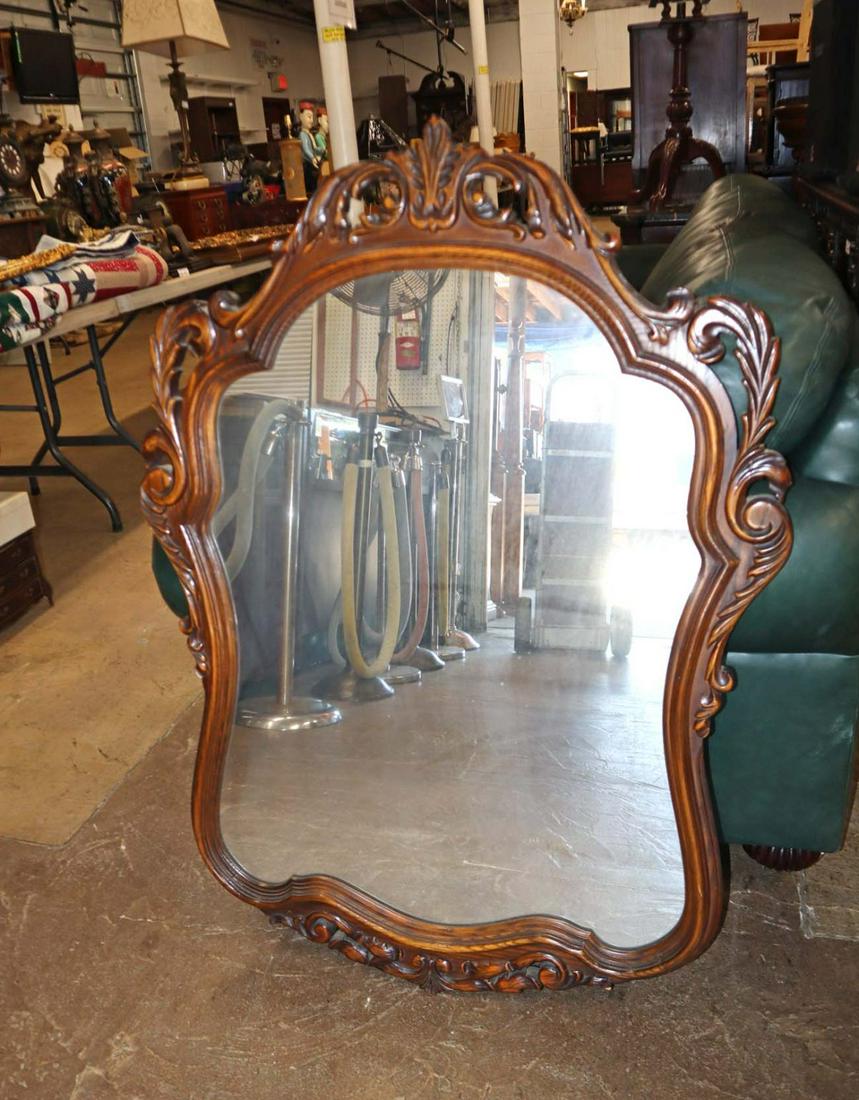 Antique depression oak/walnut mirror: Antique depression Leslie Mark Furniture oak and walnut mirror approx. 32" w x 44" h