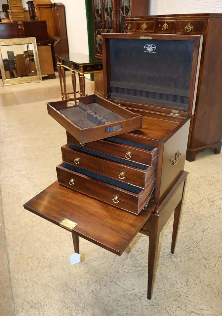 Henkel Harris mahogany fall front silver chest (1 of 6)