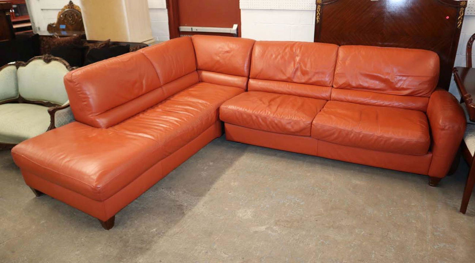 Italsofa Italian leather 2pc sectional sleeper Jan 09, 2022 South